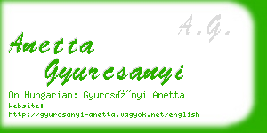 anetta gyurcsanyi business card